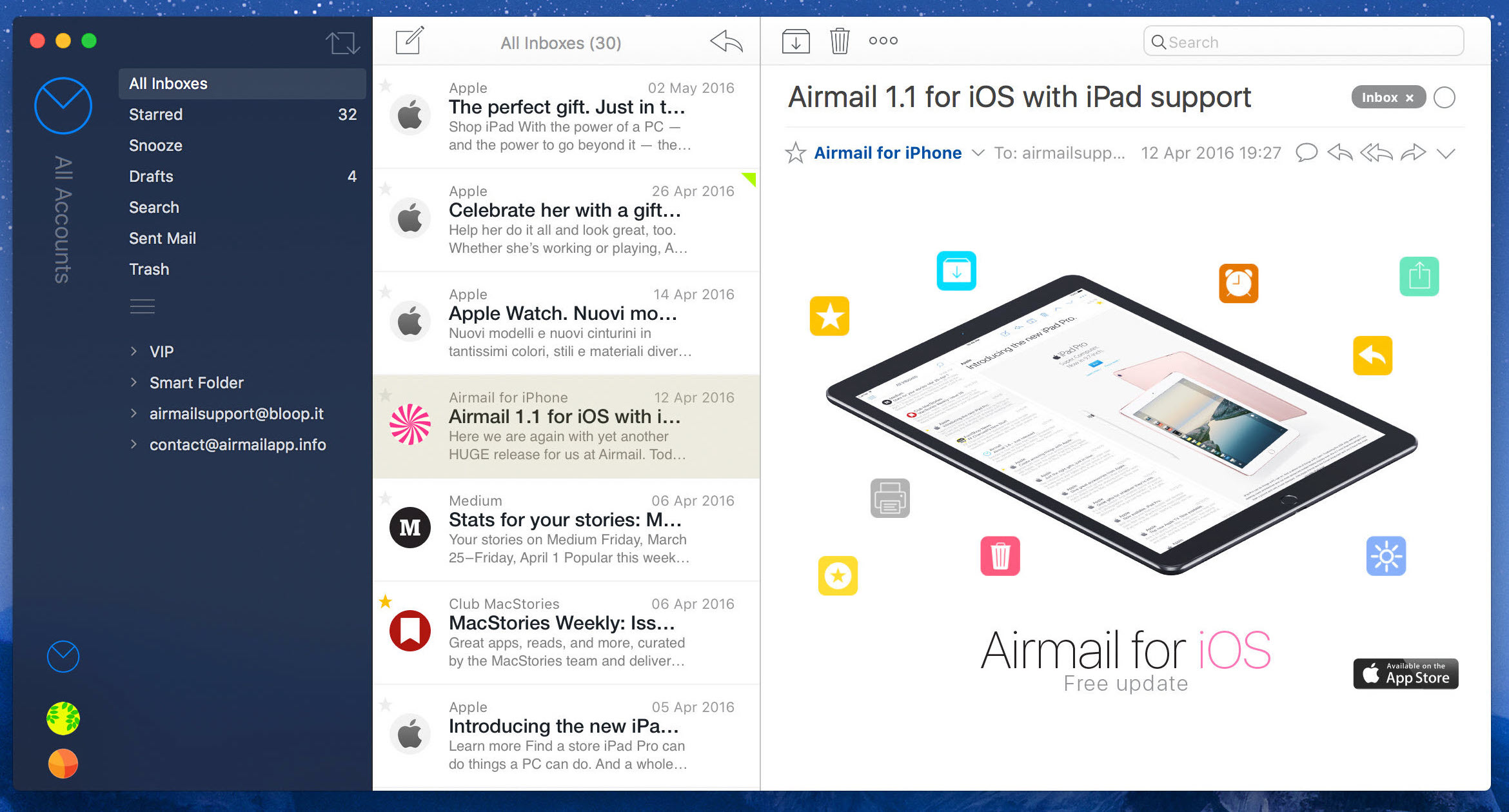 Airmail 3 app interface